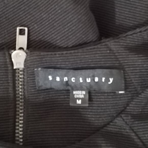 Bailey 44 Ribbed Black Short Sleeve Stretch Top 1/4 Zip Back M - Picture 3 of 7